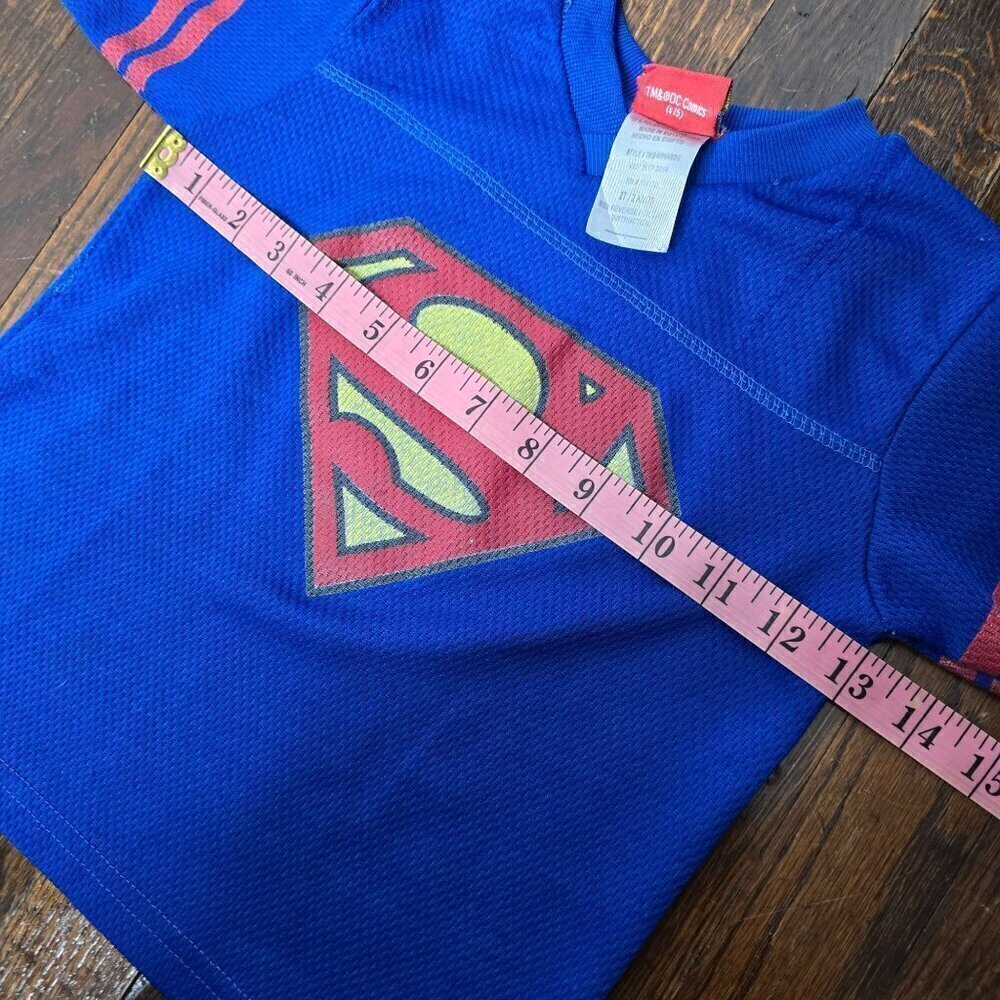 Vintage 90s Boys Superman Jersey Blue Red size 2 T - Picture 5 of 8